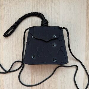 Black Embellished Evening Shoulder Bag